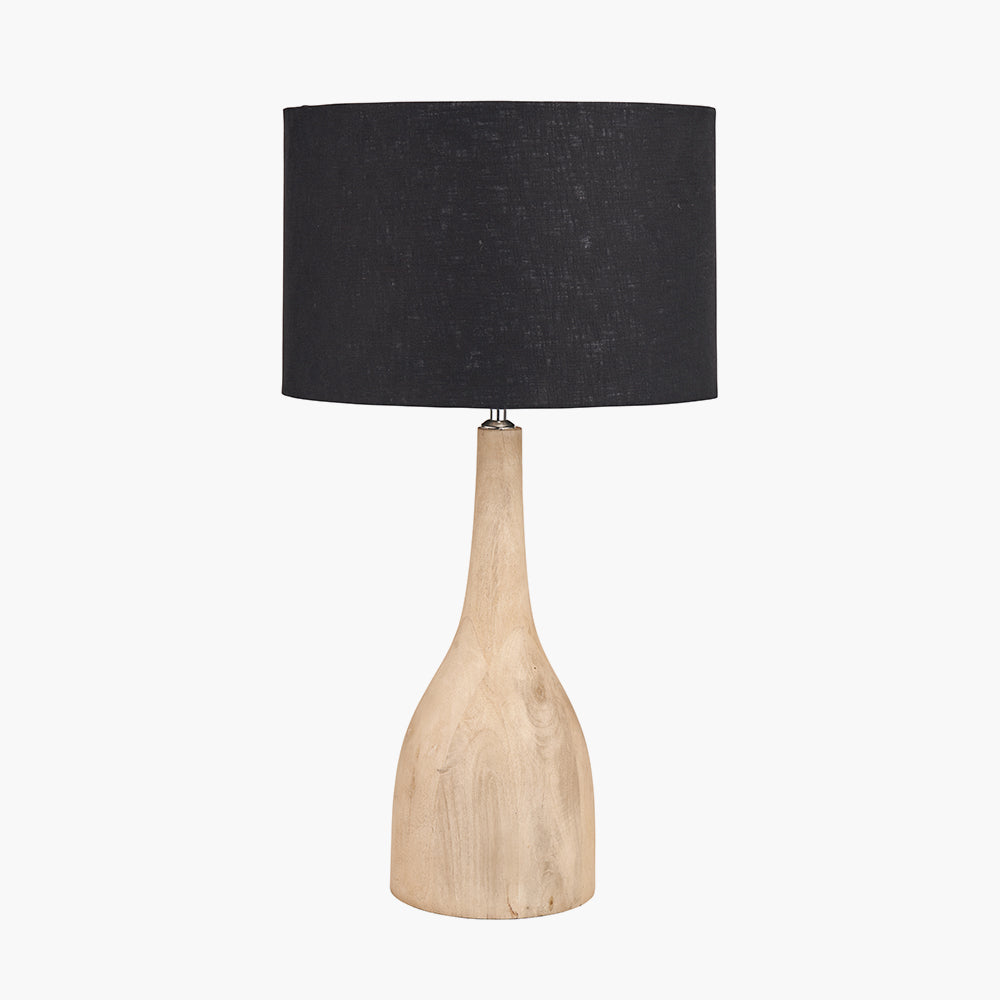 Corella Natural Mango Wood Curved Table Lamp - Base Only